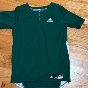 Adidas Kids Dark Green Baseball Shirt